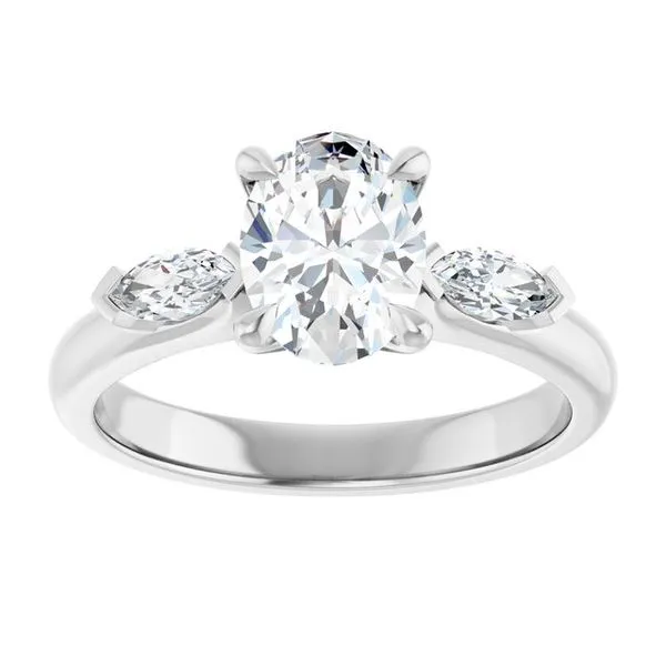 Claw-Prong Three-Stone Engagement Ring Image 3 Northwood Jewelers Northwood, OH