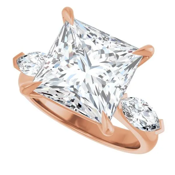 Claw-Prong Three-Stone Engagement Ring Image 5 Hudson Valley Goldsmith New Paltz, NY