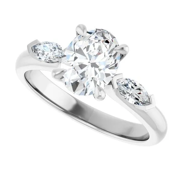 Claw-Prong Three-Stone Engagement Ring Image 5 Hudson Valley Goldsmith New Paltz, NY