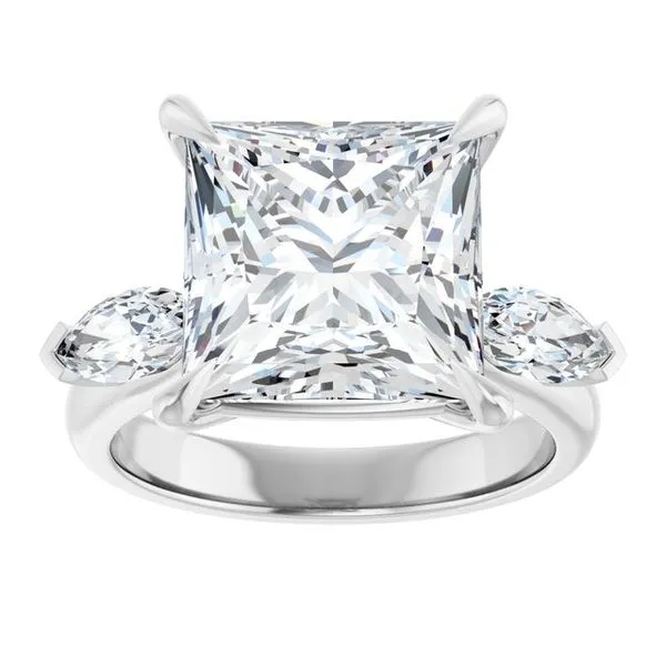 Claw-Prong Three-Stone Engagement Ring Image 3 Northwood Jewelers Northwood, OH