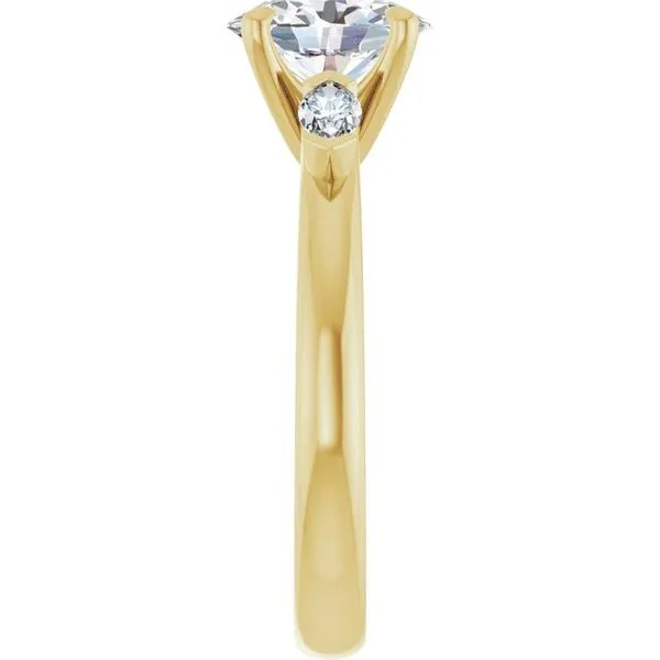 Claw-Prong Three-Stone Engagement Ring Image 4 Stuart Benjamin & Co. Jewelry Designs San Diego, CA