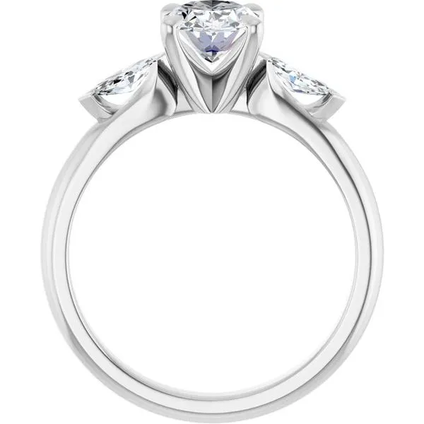 Claw-Prong Three-Stone Engagement Ring Image 2 Hudson Valley Goldsmith New Paltz, NY