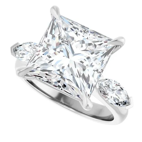 Claw-Prong Three-Stone Engagement Ring Image 5 Hudson Valley Goldsmith New Paltz, NY