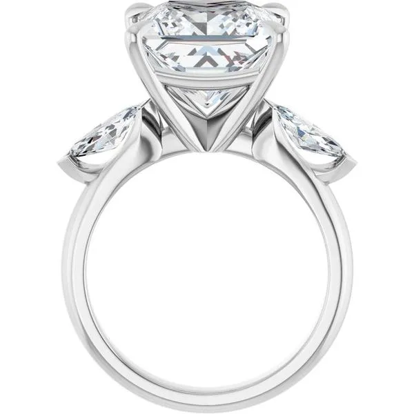 Claw-Prong Three-Stone Engagement Ring Image 2 Raleigh Diamond Fine Jewelry Raleigh, NC