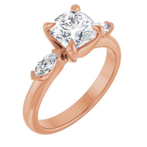Claw-Prong Three-Stone Engagement Ring
