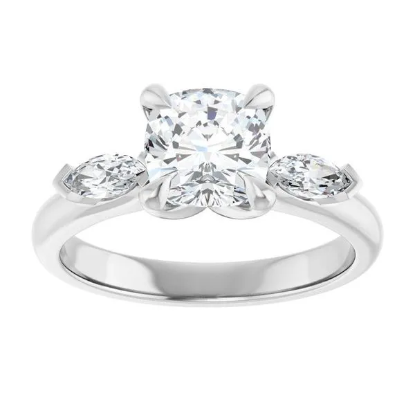 Claw-Prong Three-Stone Engagement Ring Image 3 Northwood Jewelers Northwood, OH
