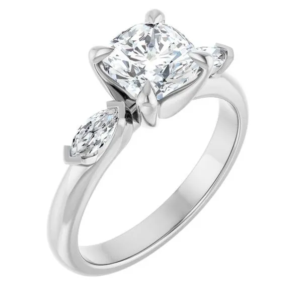 Claw-Prong Three-Stone Engagement Ring Futer Bros Jewelers York, PA