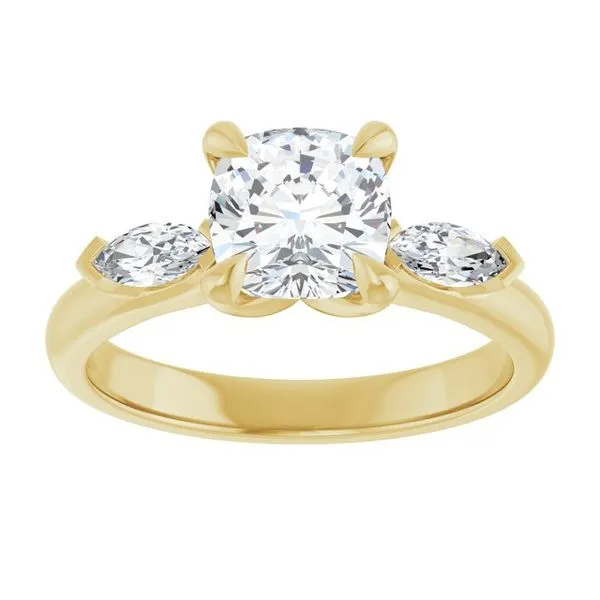 Claw-Prong Three-Stone Engagement Ring Image 3 Northwood Jewelers Northwood, OH