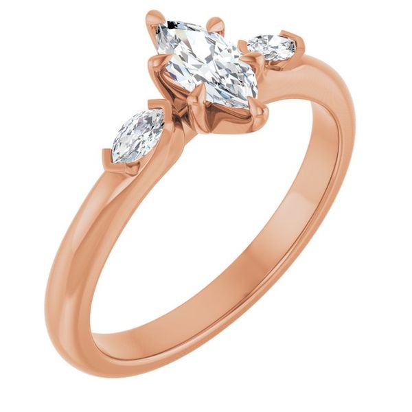 Claw-Prong Three-Stone Engagement Ring