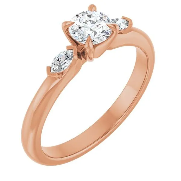 Claw-Prong Three-Stone Engagement Ring Hudson Valley Goldsmith New Paltz, NY