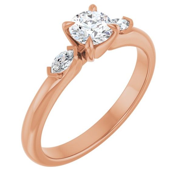 Claw-Prong Three-Stone Engagement Ring