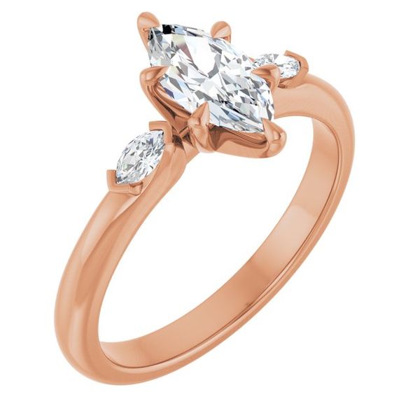 Claw-Prong Three-Stone Engagement Ring