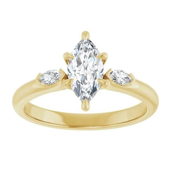 Claw-Prong Three-Stone Engagement Ring Image 3 Futer Bros Jewelers York, PA