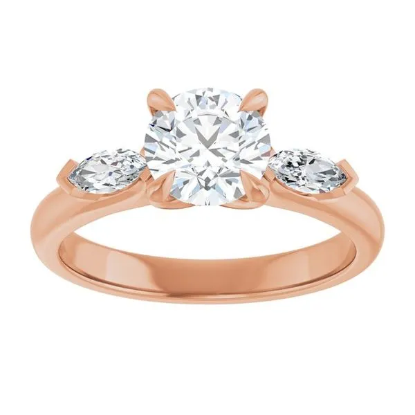 Claw-Prong Three-Stone Engagement Ring Image 3 Vulcan's Forge LLC KANSAS CITY, MO