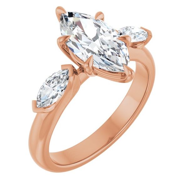 Claw-Prong Three-Stone Engagement Ring
