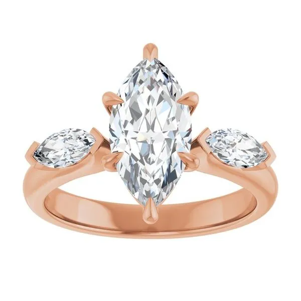 Claw-Prong Three-Stone Engagement Ring Image 3 J. Thomas Jewelers Rochester Hills, MI