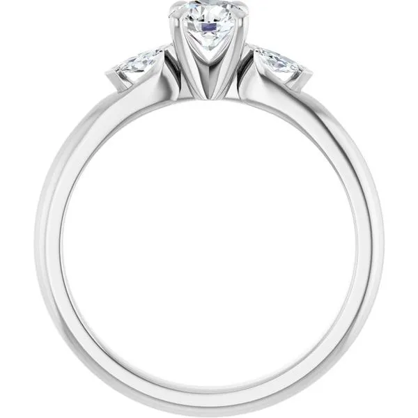 Claw-Prong Three-Stone Engagement Ring Image 2 Northwood Jewelers Northwood, OH