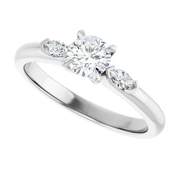 Claw-Prong Three-Stone Engagement Ring Image 5 Don's Jewelry & Design Washington, IA