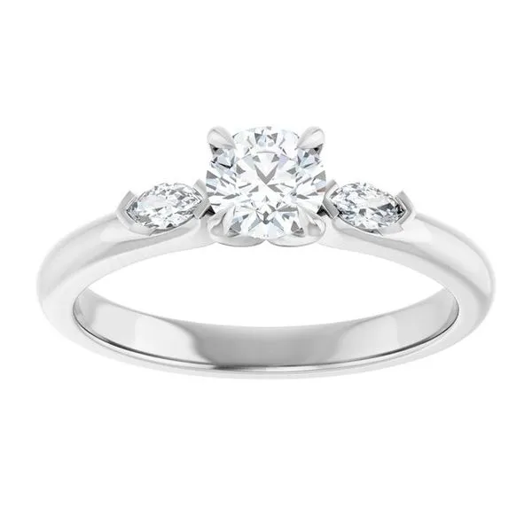 Claw-Prong Three-Stone Engagement Ring Image 3 Raleigh Diamond Fine Jewelry Raleigh, NC