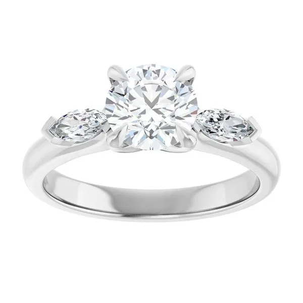 Claw-Prong Three-Stone Engagement Ring Image 3 Northwood Jewelers Northwood, OH