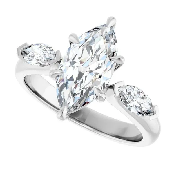 Claw-Prong Three-Stone Engagement Ring Image 5 Don's Jewelry & Design Washington, IA