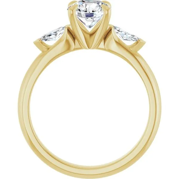 Claw-Prong Three-Stone Engagement Ring Image 2 J. West Jewelers Round Rock, TX