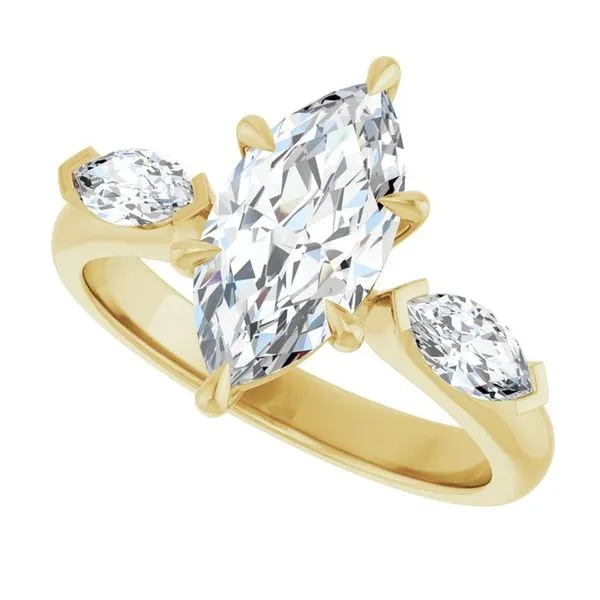 Claw-Prong Three-Stone Engagement Ring Image 5 Raleigh Diamond Fine Jewelry Raleigh, NC