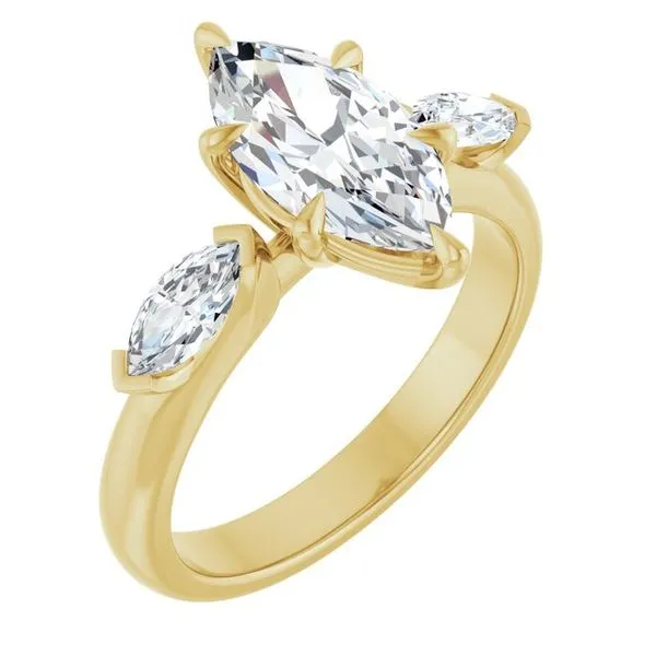 Claw-Prong Three-Stone Engagement Ring Clater Jewelers Louisville, KY