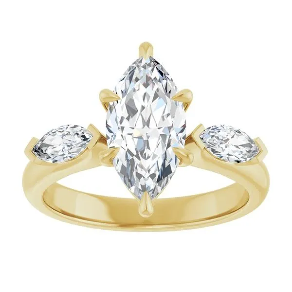 Claw-Prong Three-Stone Engagement Ring Image 3 Northwood Jewelers Northwood, OH