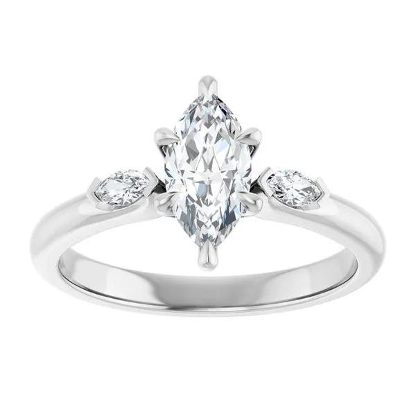 Claw-Prong Three-Stone Engagement Ring Image 3 Ocean View Jewelers Millville, DE