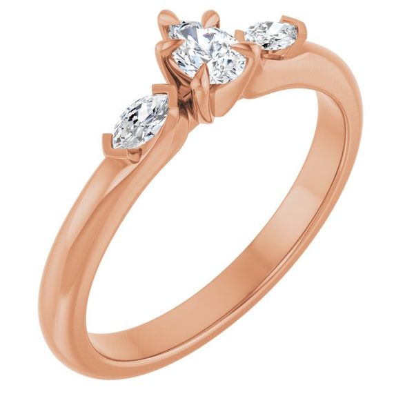 Claw-Prong Three-Stone Engagement Ring