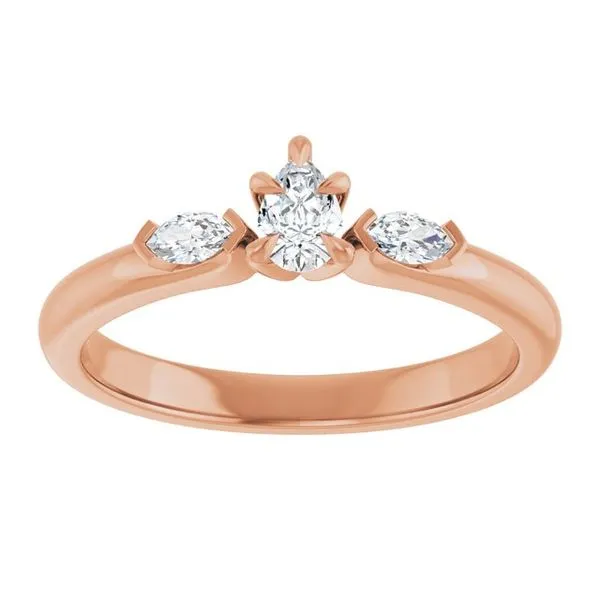 Claw-Prong Three-Stone Engagement Ring Image 3 Hudson Valley Goldsmith New Paltz, NY