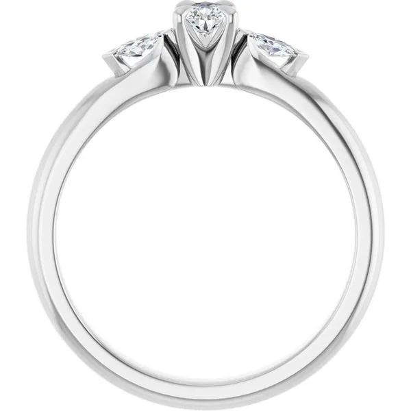 Claw-Prong Three-Stone Engagement Ring Image 2 Don's Jewelry & Design Washington, IA