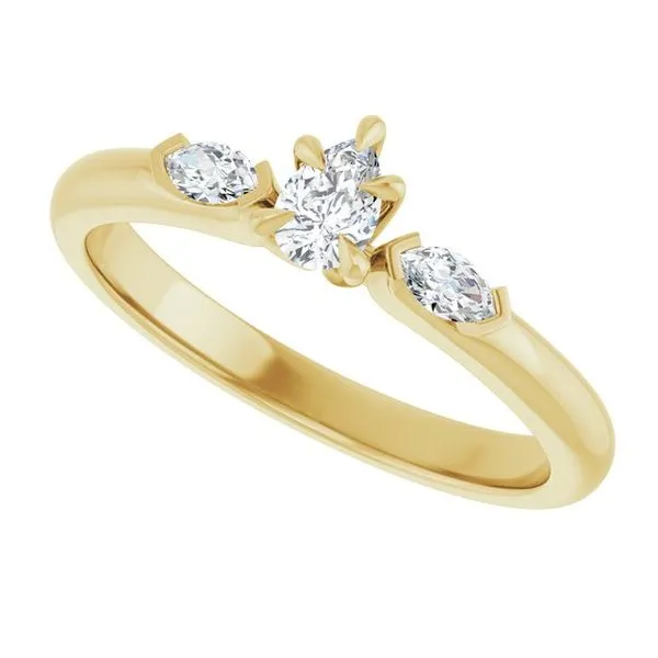 Claw-Prong Three-Stone Engagement Ring Image 5 Don's Jewelry & Design Washington, IA