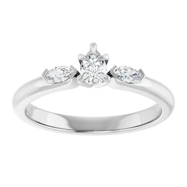 Claw-Prong Three-Stone Engagement Ring Image 3 Futer Bros Jewelers York, PA