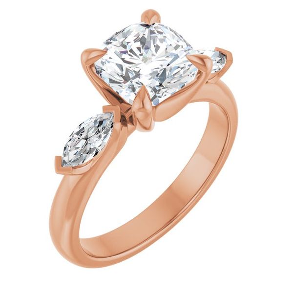 Claw-Prong Three-Stone Engagement Ring