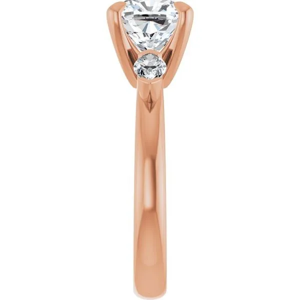 Claw-Prong Three-Stone Engagement Ring Image 4 Stuart Benjamin & Co. Jewelry Designs San Diego, CA