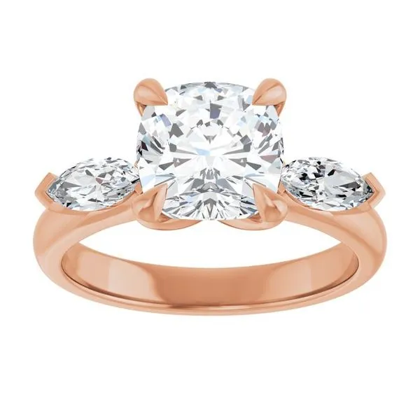 Claw-Prong Three-Stone Engagement Ring Image 3 J. Thomas Jewelers Rochester Hills, MI