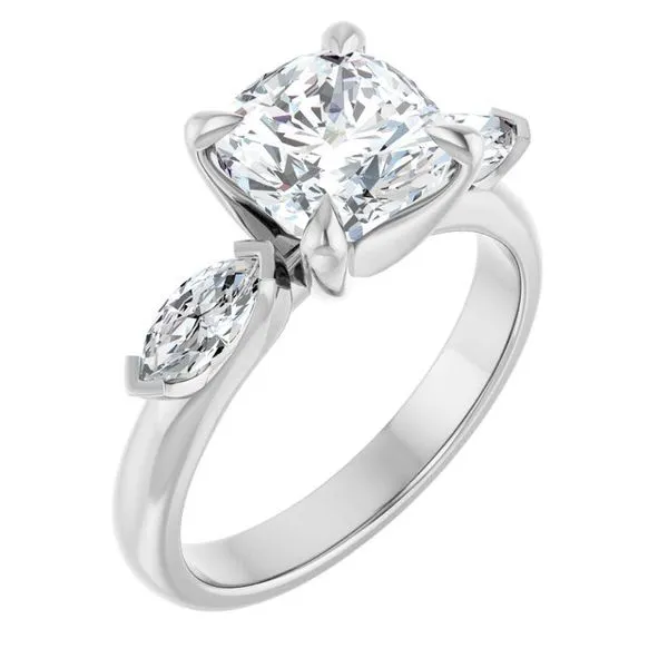 Claw-Prong Three-Stone Engagement Ring Raleigh Diamond Fine Jewelry Raleigh, NC