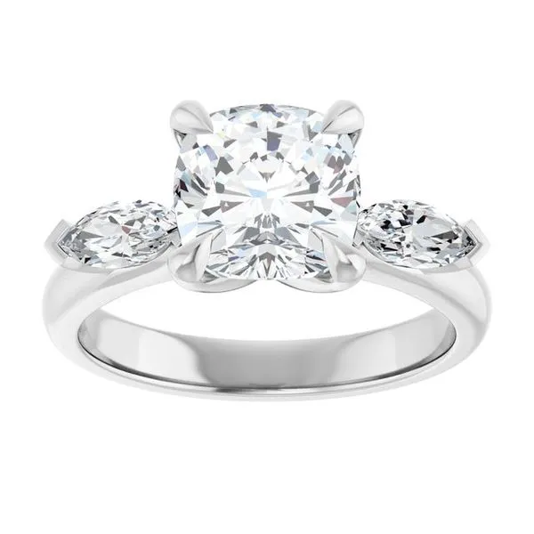 Claw-Prong Three-Stone Engagement Ring Image 3 JF Jones Jewelers Rochester, NY