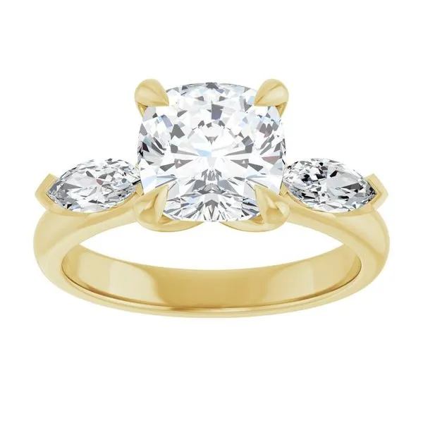 Claw-Prong Three-Stone Engagement Ring Image 3 Don's Jewelry & Design Washington, IA