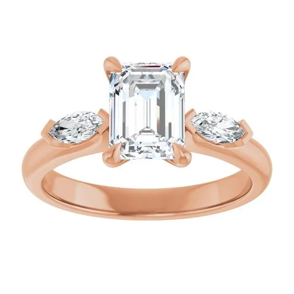 Claw-Prong Three-Stone Engagement Ring Image 3 Vulcan's Forge LLC KANSAS CITY, MO