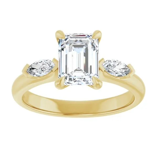 Claw-Prong Three-Stone Engagement Ring Image 3 Don's Jewelry & Design Washington, IA