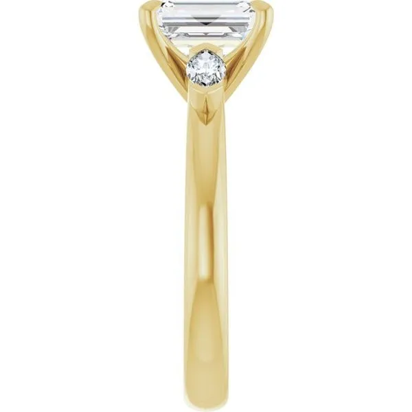 Claw-Prong Three-Stone Engagement Ring Image 4 Hudson Valley Goldsmith New Paltz, NY