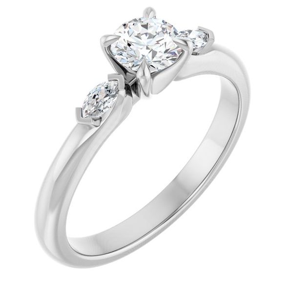 Claw-Prong Three-Stone Engagement Ring