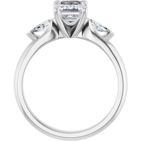 Claw-Prong Three-Stone Engagement Ring Image 2 Don's Jewelry & Design Washington, IA