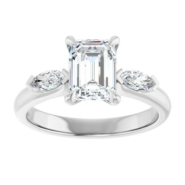 Claw-Prong Three-Stone Engagement Ring Image 3 Futer Bros Jewelers York, PA