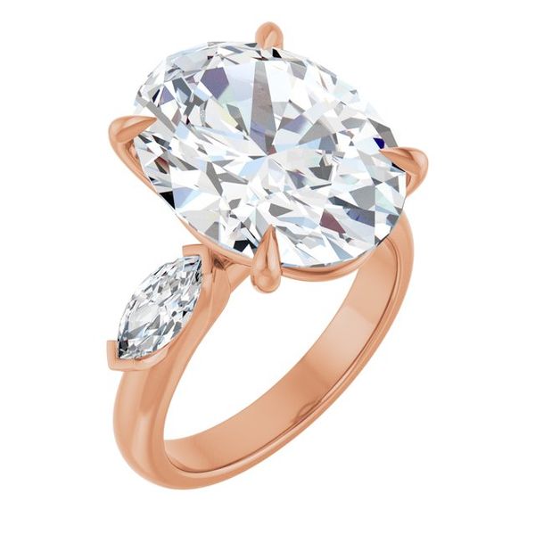 Claw-Prong Three-Stone Engagement Ring