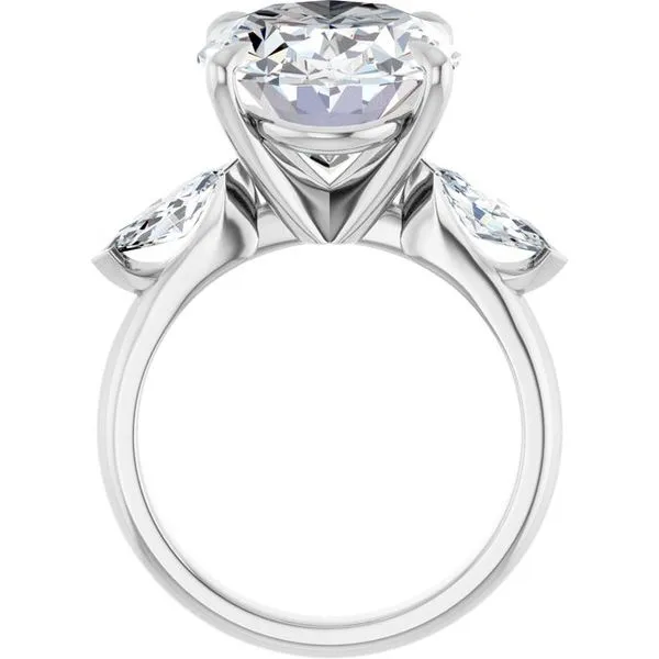 Claw-Prong Three-Stone Engagement Ring Image 2 J. Thomas Jewelers Rochester Hills, MI