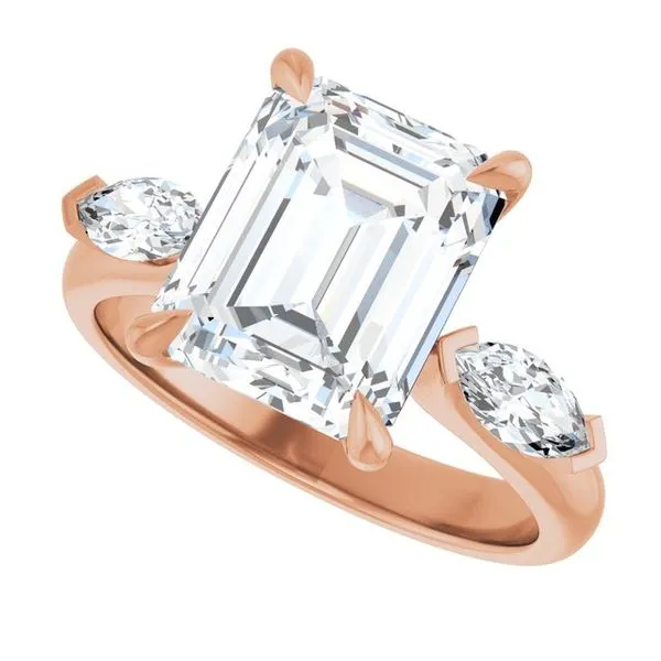 Claw-Prong Three-Stone Engagement Ring Image 5 Stuart Benjamin & Co. Jewelry Designs San Diego, CA